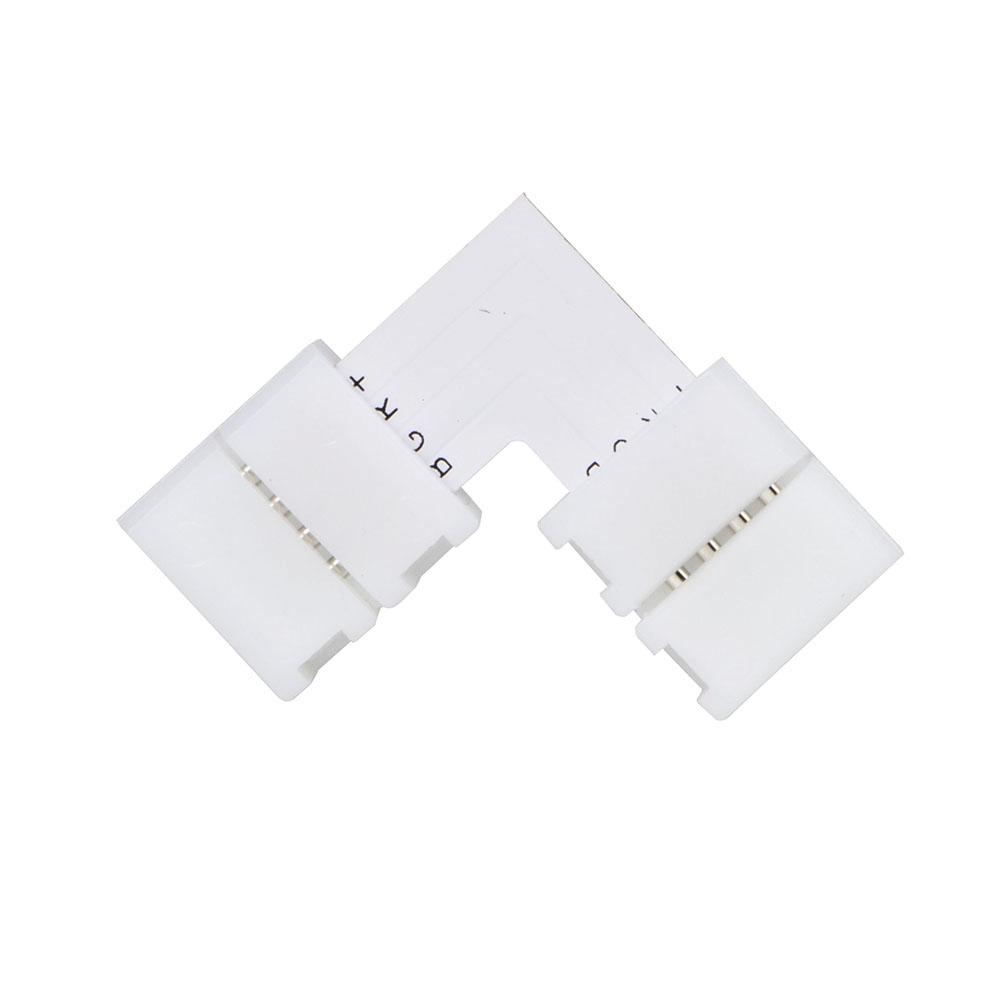 10 Cái / Bộ 10mm 4 Pin LED RGB Đầu nối L Hình dạng LED Góc Kết nối Đầu nối RGB Không có khe hở không dây không có dây