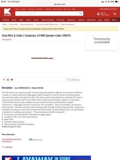 Dây loa cao cấp nhập khẩu chính hãng CLARK WIRE and CABLE Made in USA. Báo giá 1 mét.