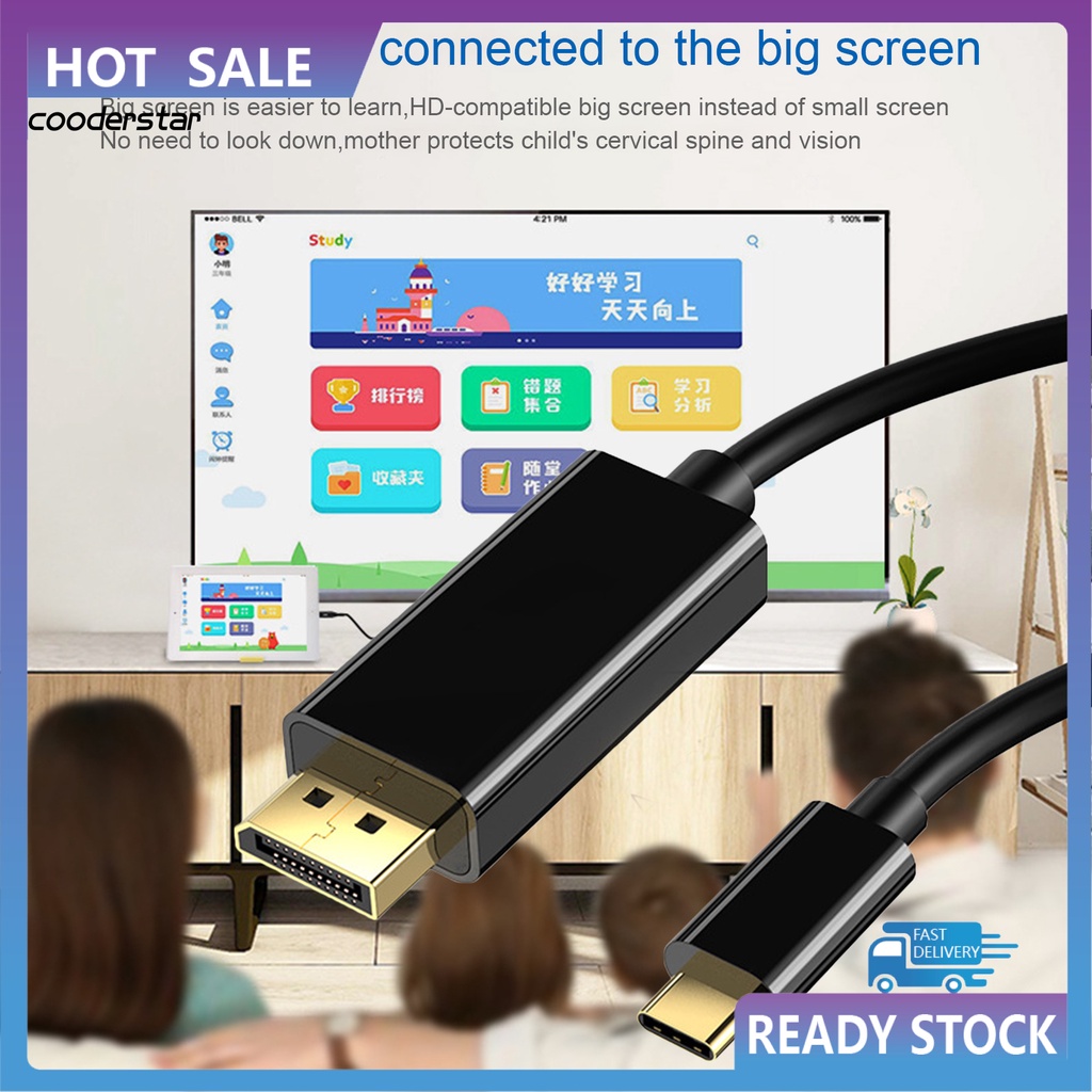 Dây Cáp Chuyển Đổi Usb 1.8m Loại C Sang Dp Cho Máy Tính