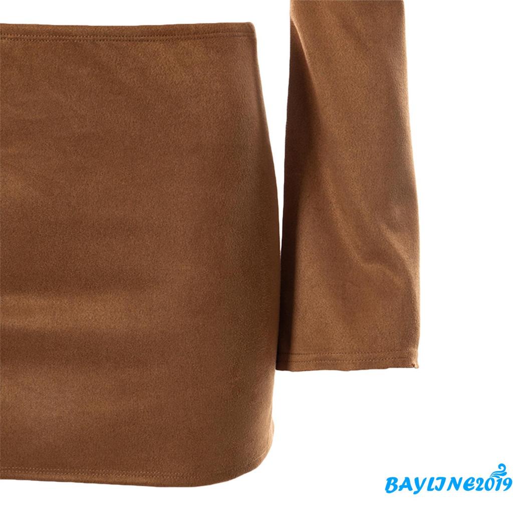 Set áo cardigan tay dài và chân váy bó ngắn eo thấp phối móc khóa thời trang gợi cảm dành cho nữ