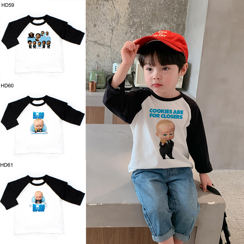 Áo Thun Tay Dài In Chữ The Boss Baby Thời Trang Cho Bé