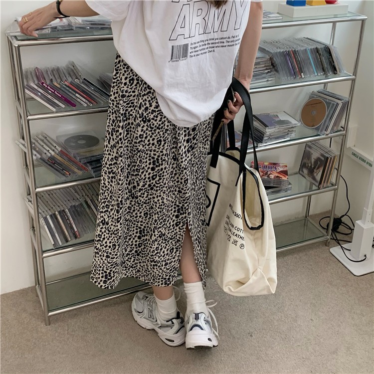 ❤️ FREESHIP❤️ Chân váy chữ A lưng cao xẻ tà da báo phong cách Ulzzang Hàn Quốc | BigBuy360 - bigbuy360.vn