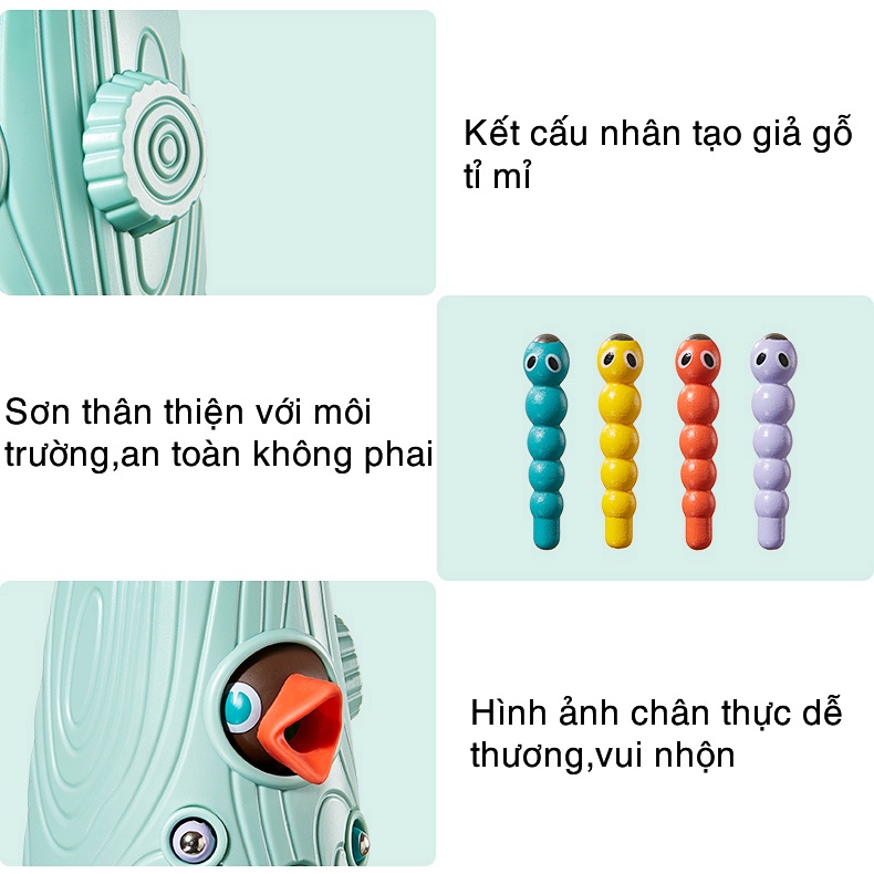 Bộ đồ chơi chim gõ kiến cao cấp KUB, đồ chơi giáo dục trẻ em chăm sóc thú cưng bằng nam châm dễ thương KUB OFFICIAL