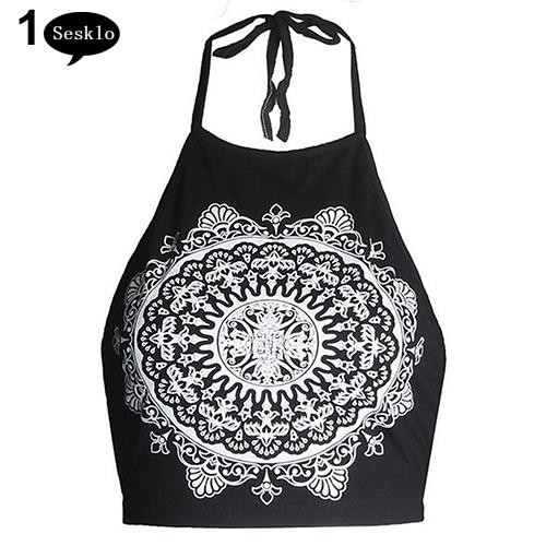 FREESHIP ĐƠN 99K_ Áo lửng cổ yếm họa tiết Mandala thời trang quyến rũ dành cho nữ