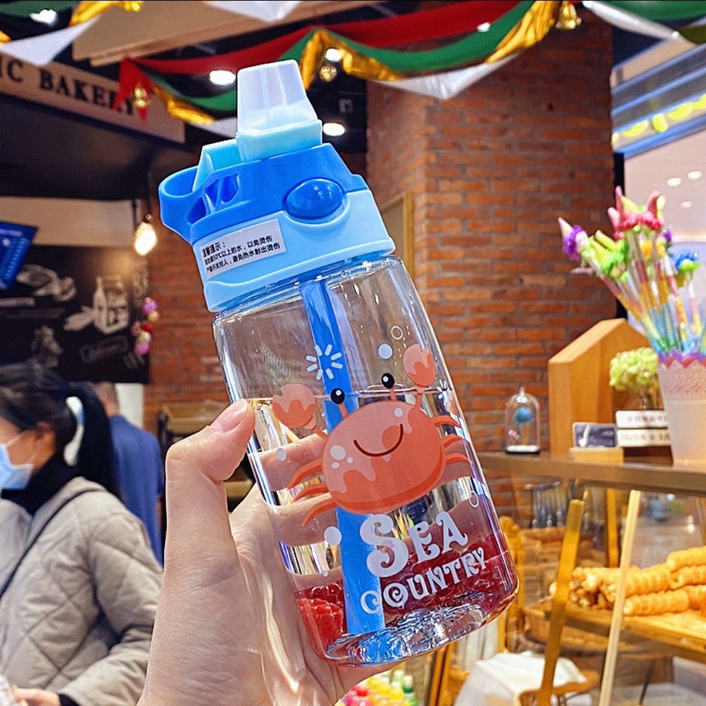 Bình nước cho bé đi học đi chơi 480ml chất liệu nhựa PP an toàn cho bé PK101