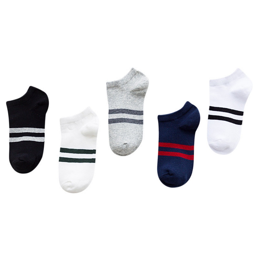 Tất vớ cổ ngắn nam sports chữ sau, chất liệu cotton thoáng khí tốt trống hôi chân, tất có 5 màu