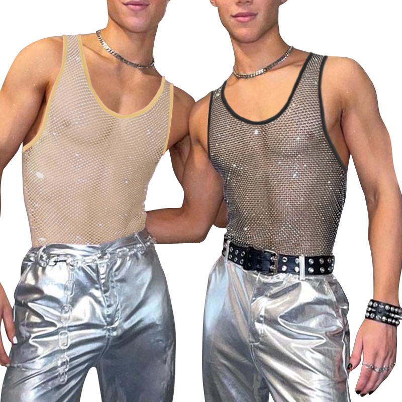 Áo Lót Lưới Trong Suốt Cổ Tròn Thoải Mái Cho Nam