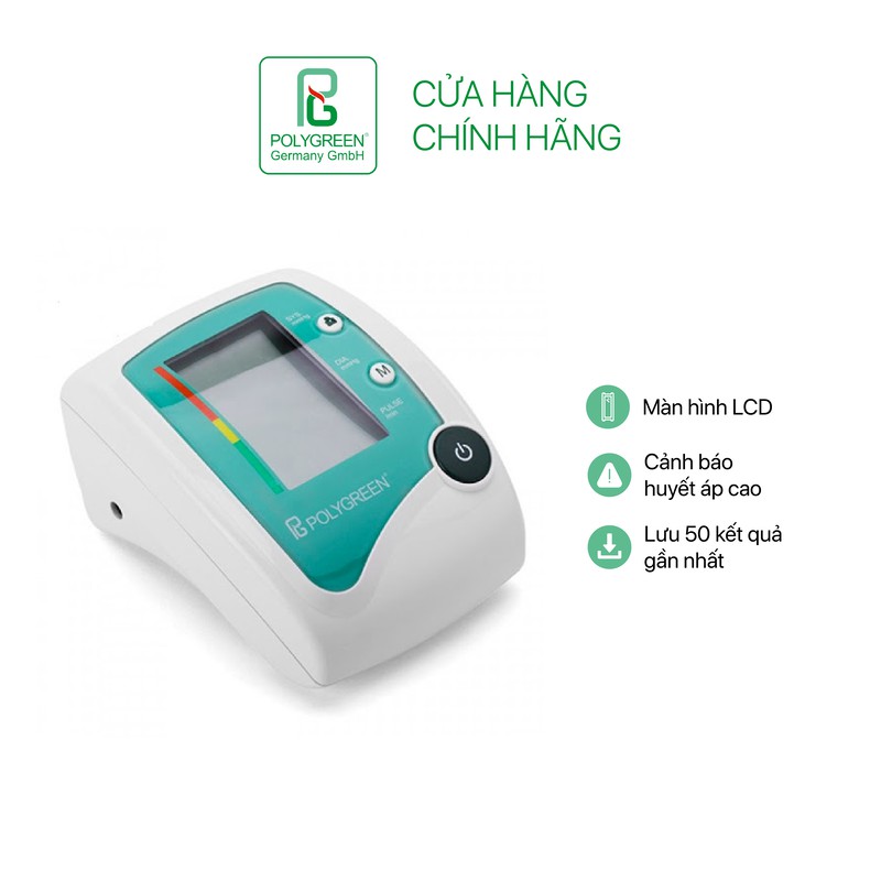 Máy đo huyết áp bắp tay Polygreen KP-7520 (cảnh báo HA cao) + Bộ nguồn