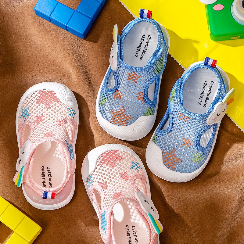Giày sandal CHEERFUL MARIO đế mềm chống trơn trượt đi biển mùa hè 2022 cho trẻ em từ 1-12 tuổi