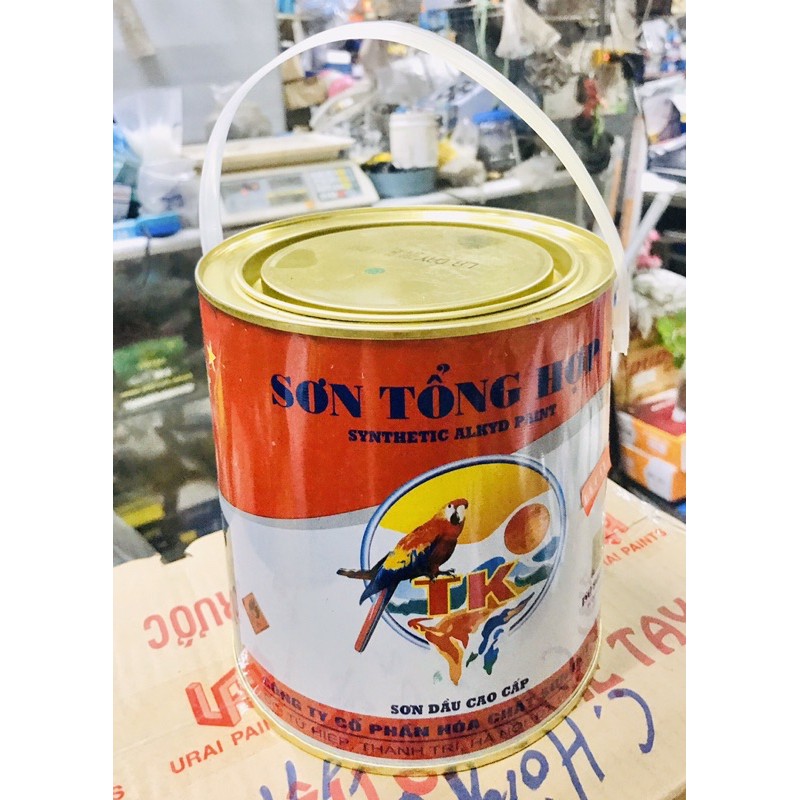 Sơn tổng hợp ALKYD TK sơn sắt thép, đồ gỗ,... lọ 3kg (tặng kèm chổi quét)