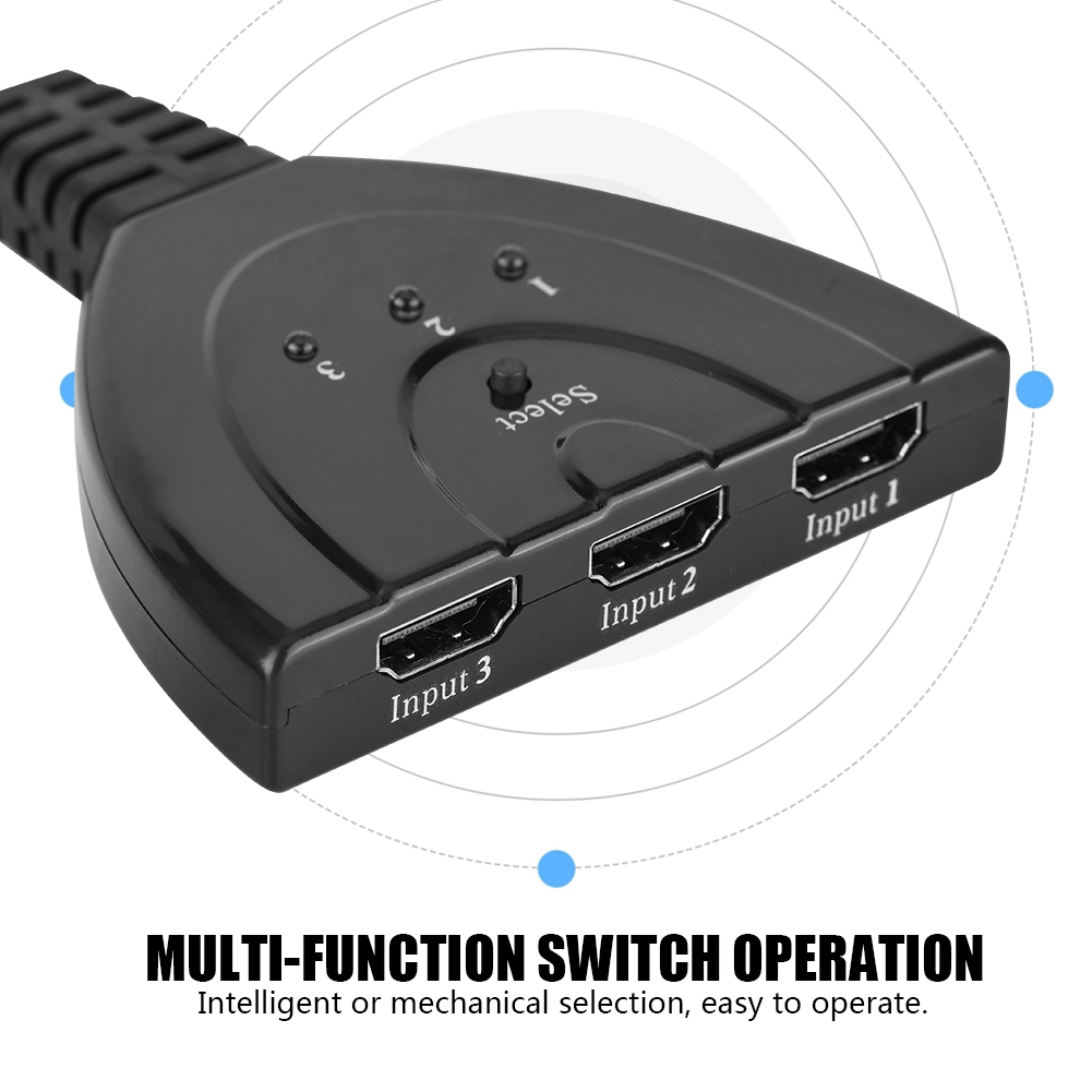 1080P Video Switch Splitter HDMI 3 In 1 Out Signal Adapter