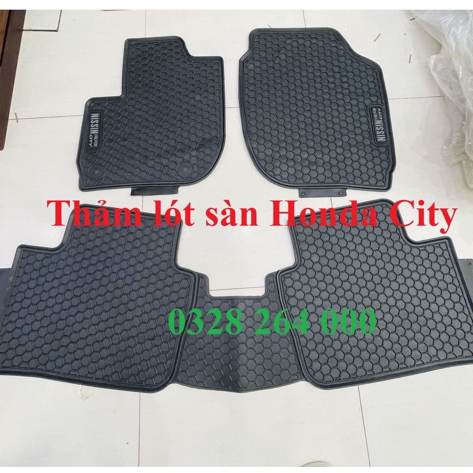 Thảm lót sàn cao su xe Honda City 2016 2017 2018 2019 2020 2021 2022 vân tổ ong cao cấp loại đúc dày theo xe