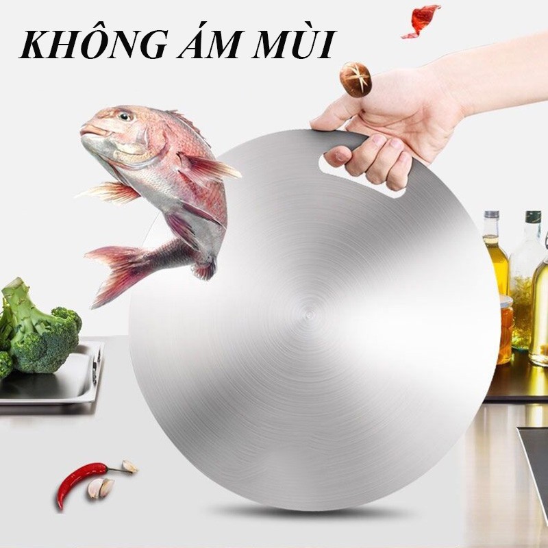 Thớt Inox 304 Kháng Khuẩn Cường Lực- Vệ Sinh Dễ Dàng - Rã Đông Nhanh - Chống Ẩm Mốc - Không Xước Dăm - Không Mùn Gỗ