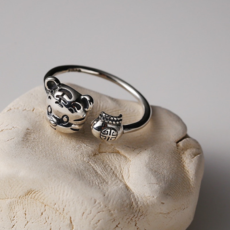 Nhẫn hở hình con hổ dễ thương có thể điều chỉnh kích thước cho nam và nữ