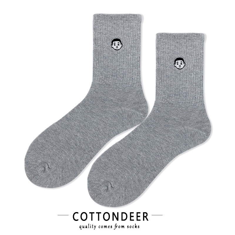 Tất thể thao WAFNHA D238 bằng cotton thêu hình nhân vật hoạt hình thời trang unisex