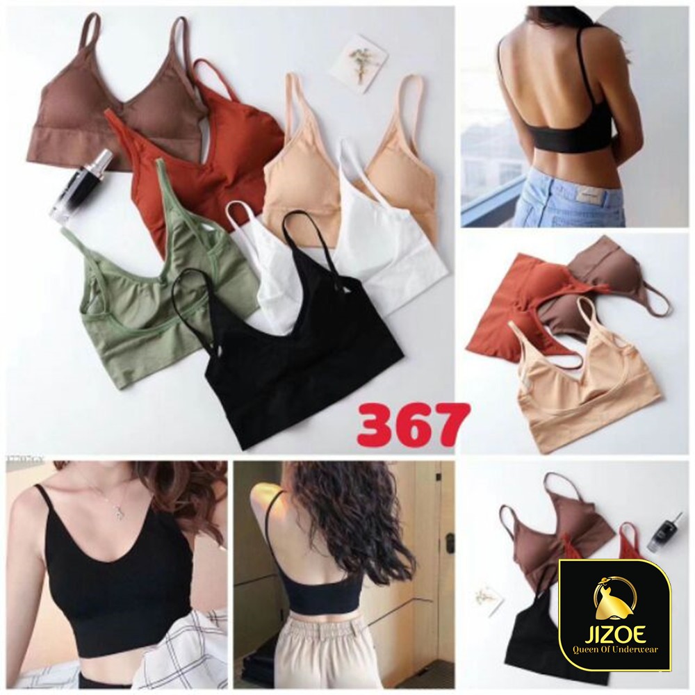Áo bra nữ len gân tăm 2 dây khoét lưng chữ U ALT01