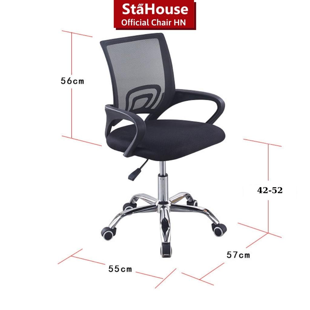 Ghế xoay văn phòng GVP405 khung chắc chắn đệm êm ôm lưng có núm chỉnh ngả lưng Stahouse Official Chair HN