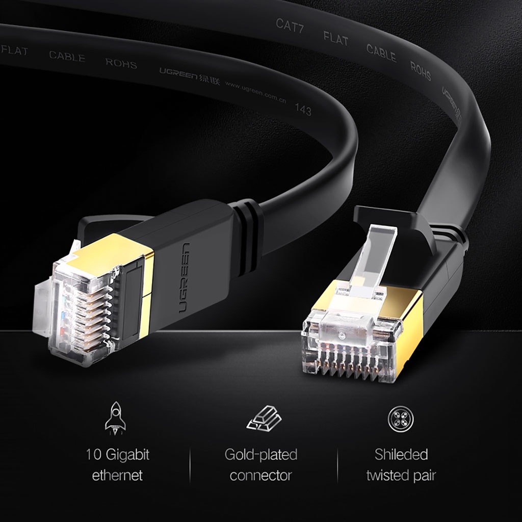 Cáp Mạng Đúc Sẵn Cat7 STP 10Gbps Dây Dẹp UGREEN NW106 Cao Cấp
