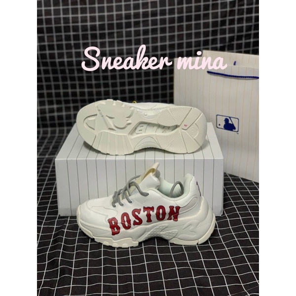 Giày mlb boston chữ in . giày thể thao nam nữ sneaker full box