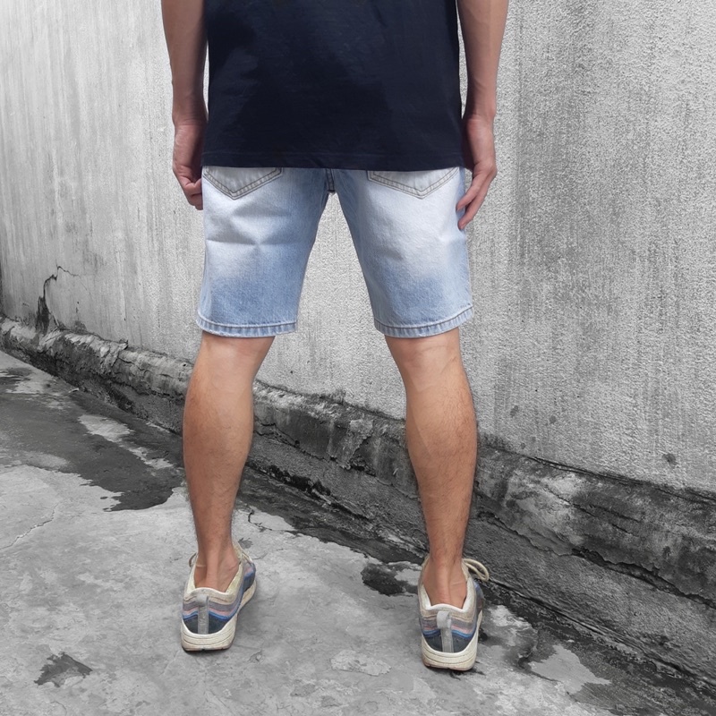 Quần Jeans Short Ripped Blue Wax Custom denim Datino chất denimdày dặn, bền màu
