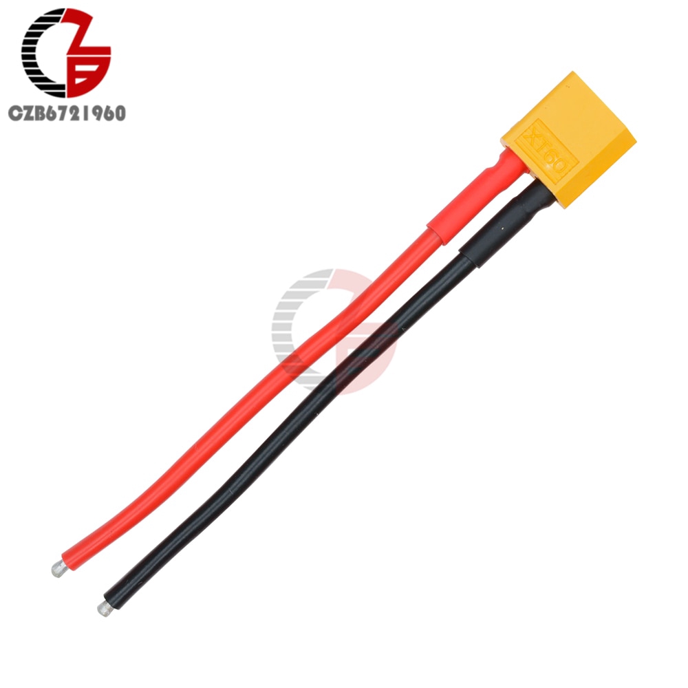 XT60 Connector Male W/Housing 10CM Silicon Wire 14AWG XT-60 PLUG