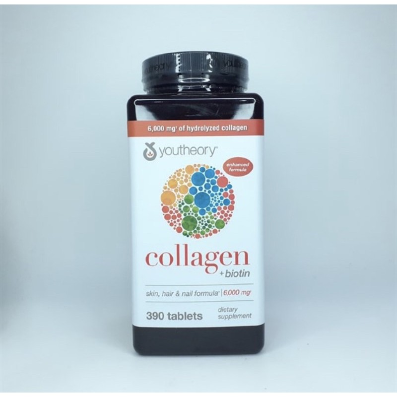 Collagen Youtheory 390 Viên Type 1,2&3 mẫu mới có thêm biotin