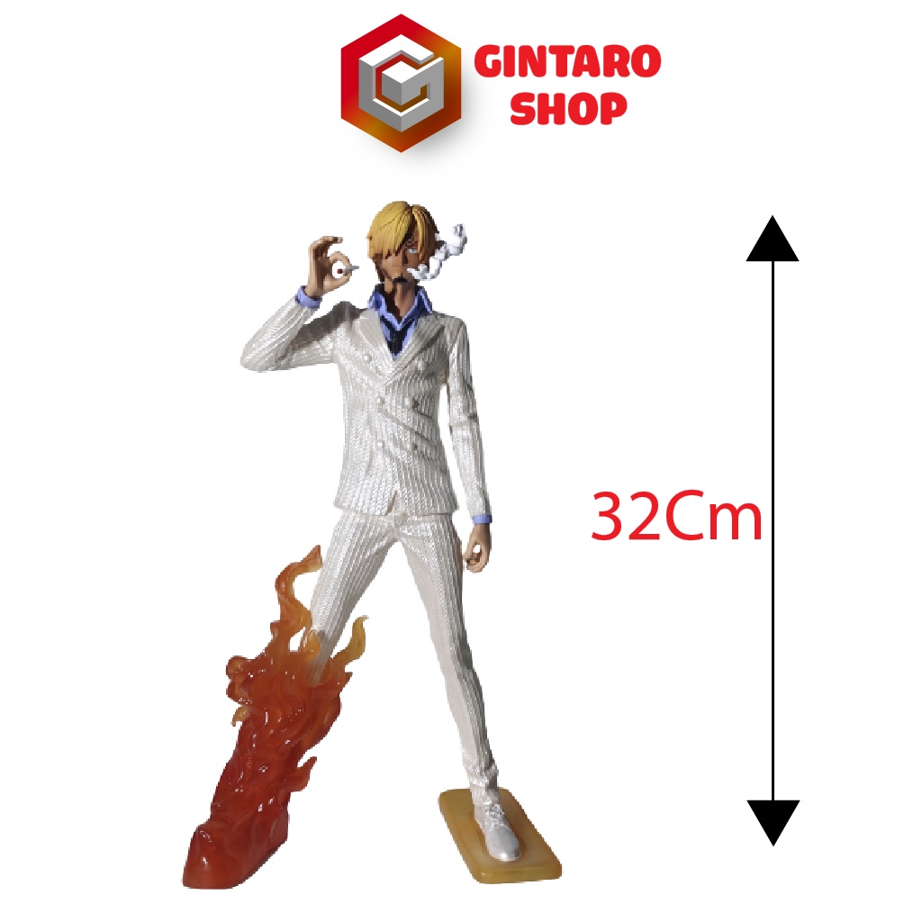 Mô hình One Piece Sanji chân phát ra lửa, Mô hình Sanji cao 32cm trong băng hải tặc mũ rơm GINTARO SHOP