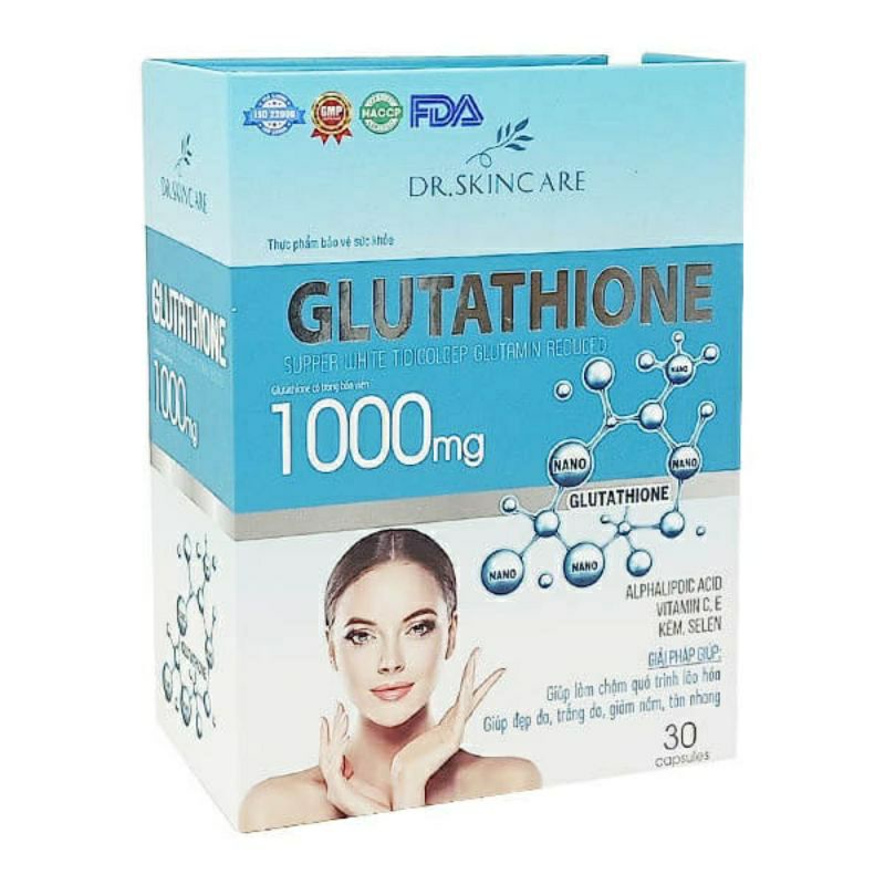 Viên uống trắng da Glutathione 1000mg giảm nám nâng cơ da chống lão hóa