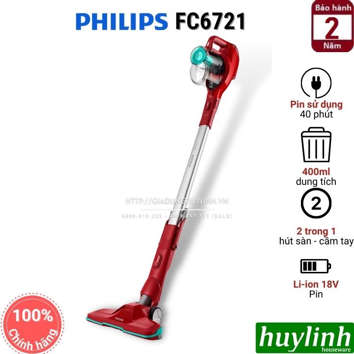 [Mã ELHAMS5 giảm 6% đơn 300K] Máy hút bụi không dây có cán Philips FC6721/01 - Chính hãng