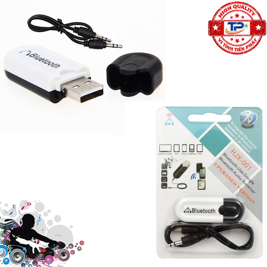 USB Thu Âm Thanh Bluetooth Music Receiver HJX-001 , biến loa amply thường thành có bluetooth