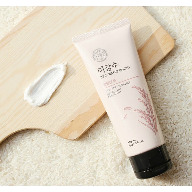 Sữa rửa mặt gạo hồng The Face Shop Hàn Quốc Rice water bright rice bran cleansing foam