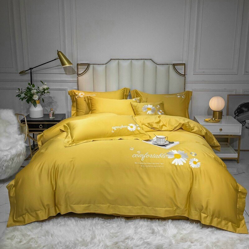 Set chăn ga Cotton 40s Cúc hoạ mi đủ màu