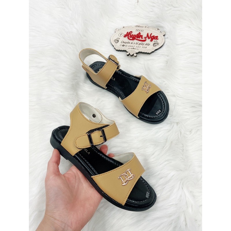dép quai hậu sandal nữ màu vàng đế đen