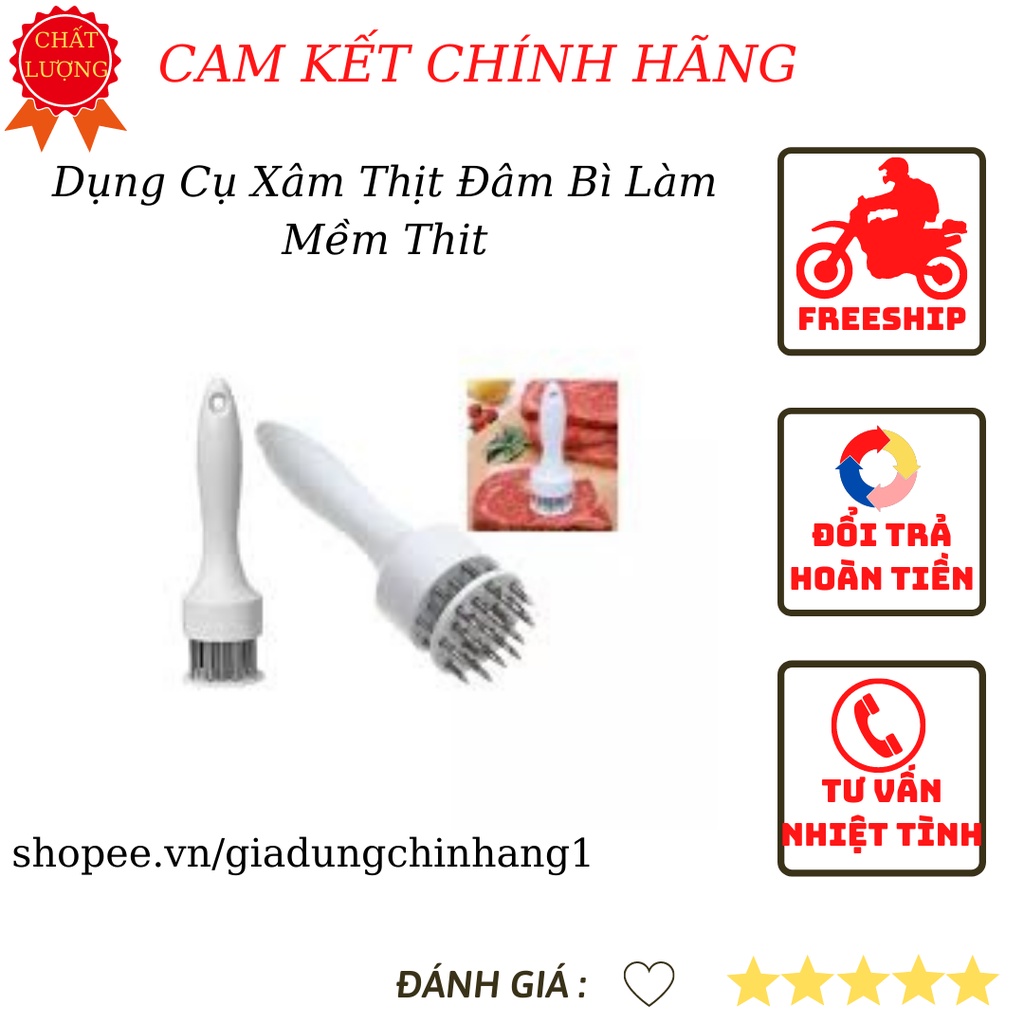 Dụng Cụ Xâm Thịt Đâm Bì Làm Mềm Thit, Cây Châm Thịt MEAT TENDERIZER, Búa Xăm Dằm Làm Mềm Thịt Bò Thịt Lợn, Cá Thông Minh