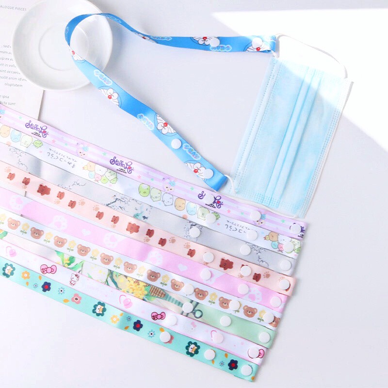 Dây đeo giữ khẩu trang rảnh tay chống thất lạc cho bé nhiều mẫu hoạt hình vui nhộn - Beanie Cutie