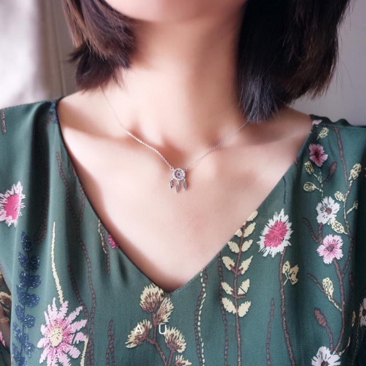 Dây chuyền bạc Dream catcher trang sức phụ kiện nữ phong cách Hàn Quốc
