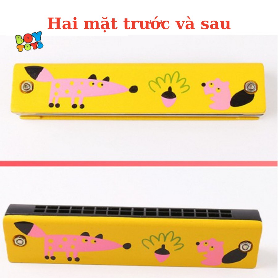 Đồ chơi âm nhạc kèn Acmonica, Harmonica tremolo 16 lỗ họa tiết hoạt hình dễ thương cho bé