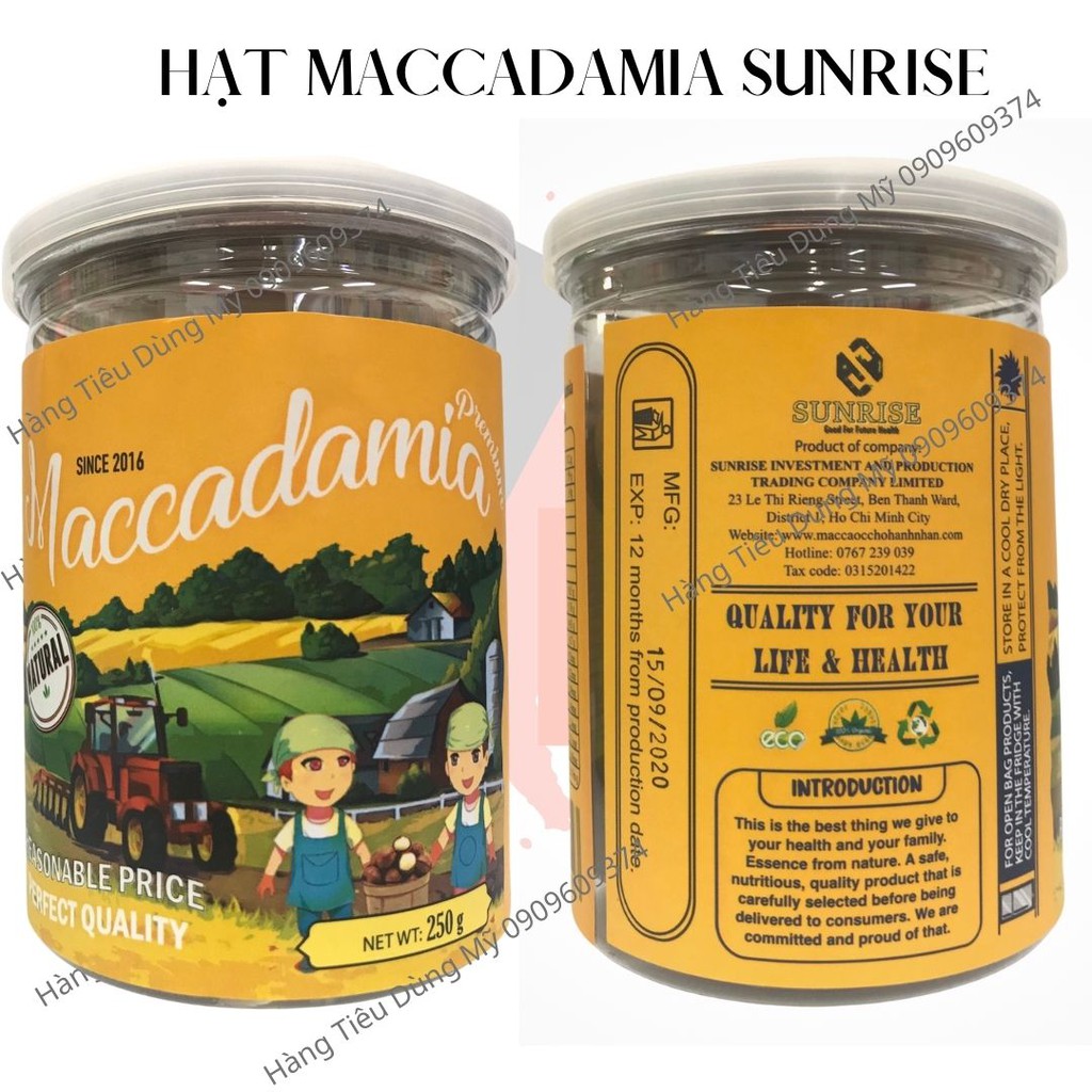 HŨ MACCADAMIA SUNRISE 250G