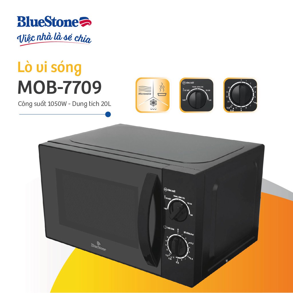 [Mã ELHAMS5 giảm 6% đơn 300K] Lò Vi Sóng BlueStone 20 Lít MOB-7708B,7709,7816 , Bảo hành chính hãng 2 năm