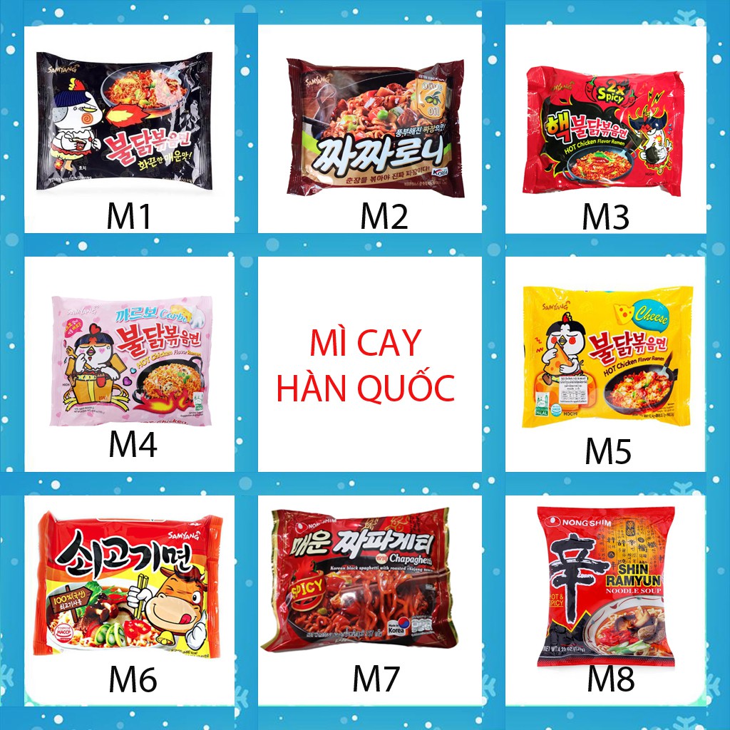 [TỰ CHỌN ĐỦ VỊ] Mì cay Hàn Quốc, Mỳ cay Samyang, Nongshim 1gói, Neoguri khô, nước, topokki, tương đen, phô mai, 2x, shin | BigBuy360 - bigbuy360.vn