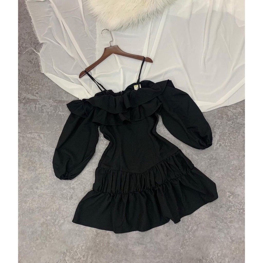 [Mã FAMAYWA2 giảm 10K đơn 50K] Đầm nữ dễ thương hai dây trễ vai 2 tầng | BigBuy360 - bigbuy360.vn