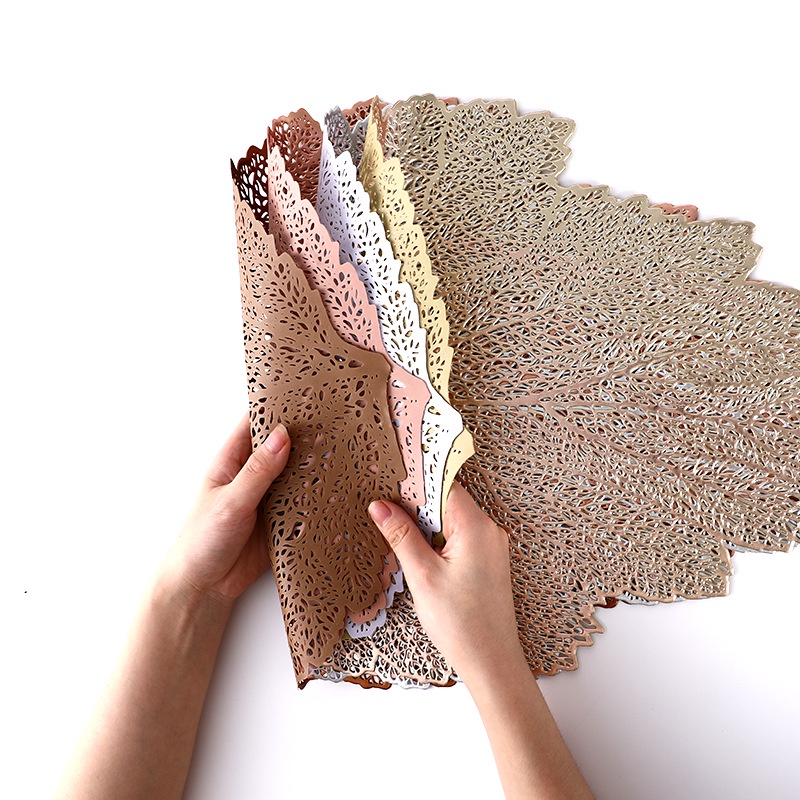 Tấm Lót Cách Nhiệt PVC, Miếng Lót Bàn Ăn Hình Chiếc Lá, Thảm Trải Bàn Ăn Gia Đình, Nhà Hàng  - Maydecor