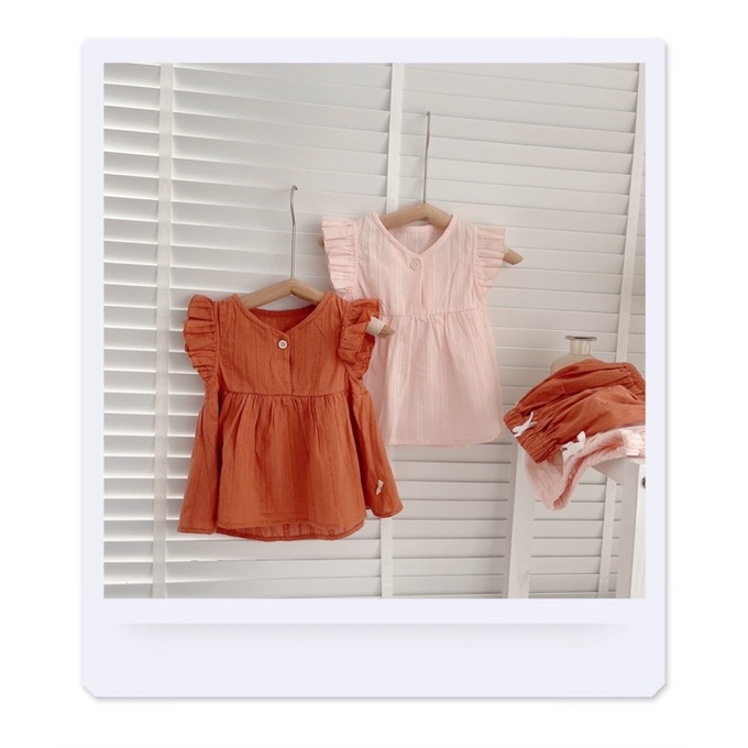 Bộ cánh tiên kèm cúc 2 màu cho bé gái(8-18kg)