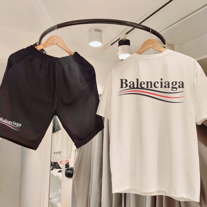 Đồ bộ nam nữ Bộ Thể Thao Nam nữ mùa hè mặc ở nhà chất Cotton thoáng mát Paris.Balencia