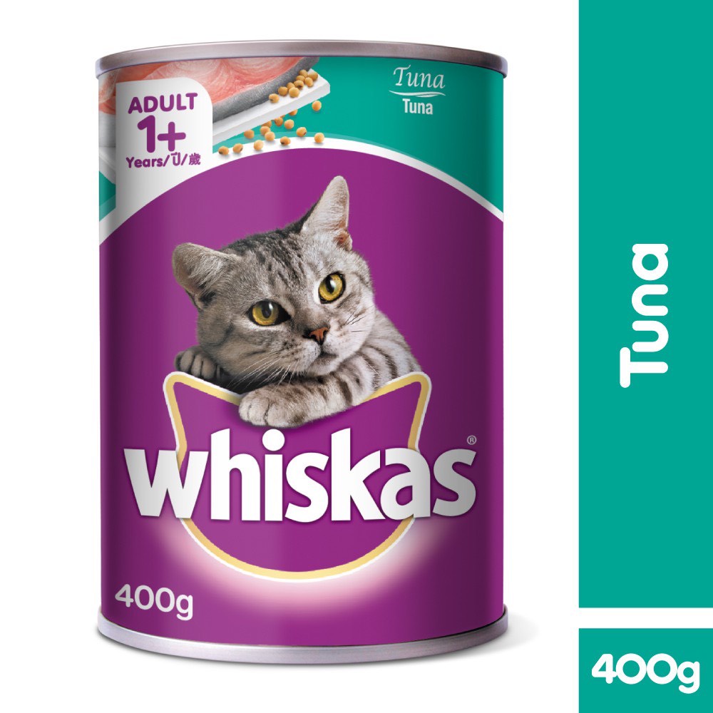 3 lon pate WHISKAS 400G được làm từ cá thật dành cho mèo lớn giúp cân bằng dinh dưỡng và mềm mượt lông - Ú Nu Pet Shop