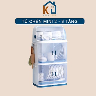 [Chính hãng] Tủ úp chén mini 3 tầng sang trọng, đa chức năng- Tủ chén mini phong cách Nhật Bản