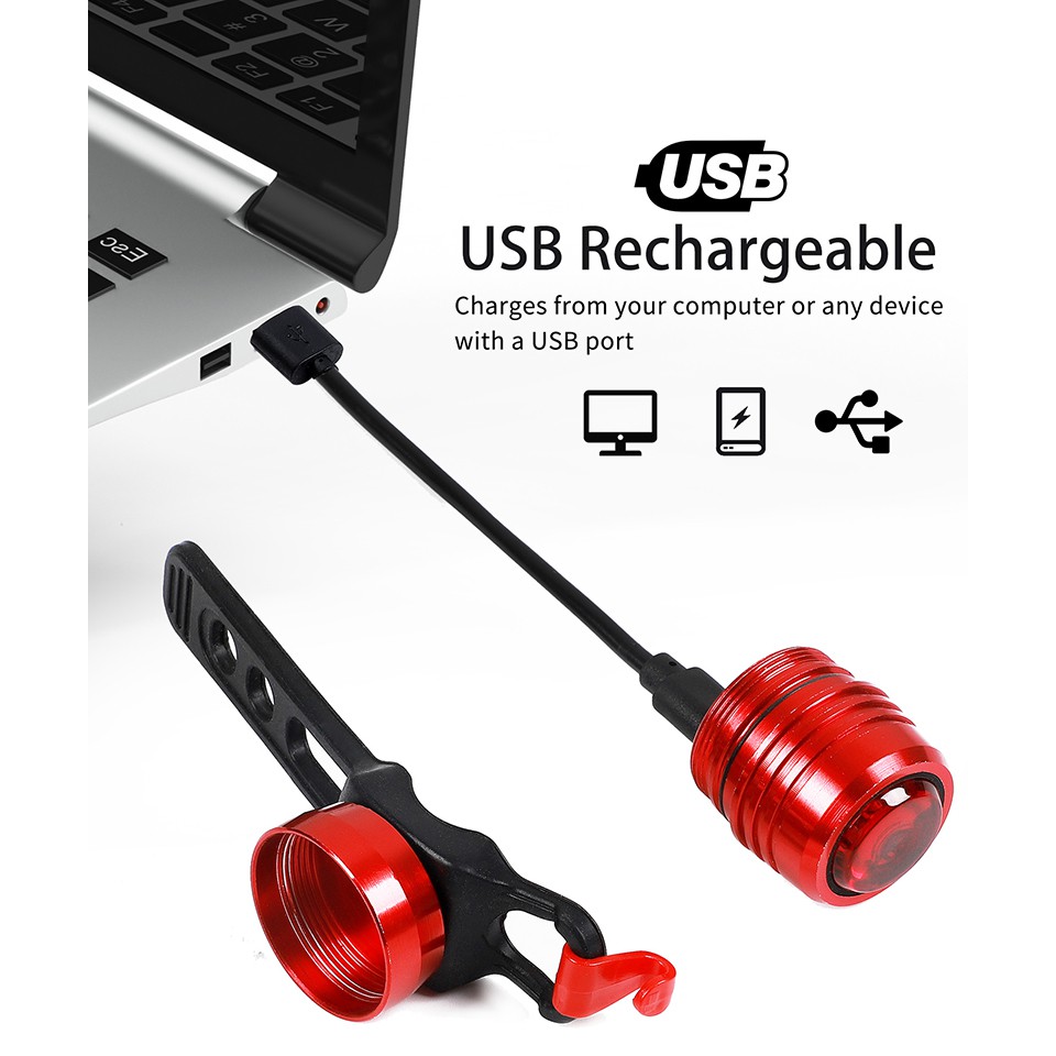 Đèn hậu xe đạp WEST BIKING cảnh báo an toàn có cổng sạc USB