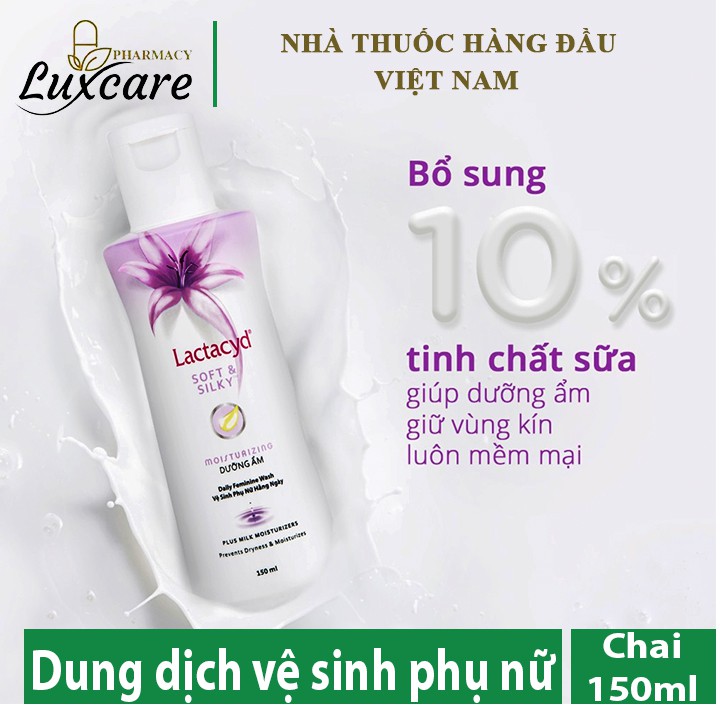 Dung Dịch Vệ Sinh Dưỡng Ẩm Lactacyd Soft & Silky Chai 150ml