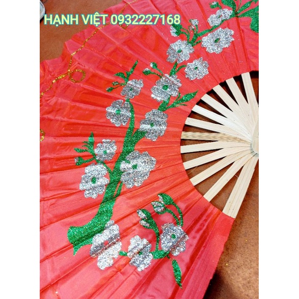 Quạt múa nan tre - Đồ biểu diễn - Trang phục phụ kiện Hầu Đồng ( giá tiền 1 chiếc )