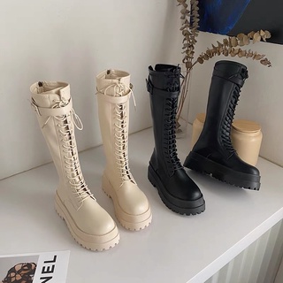 Boot đùi da nữ ulzzang buộc dây kèm đai quai ngang